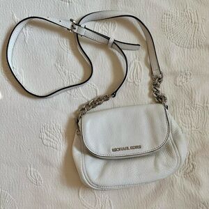 Michael Kors White Crossbody Bag with Silver Hardware